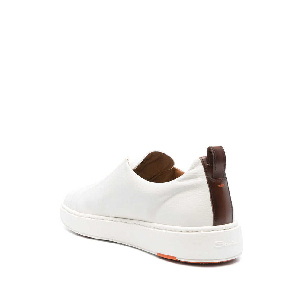 Beige Calf Leather Slip-on