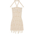 Soft Beige Fringe Halter