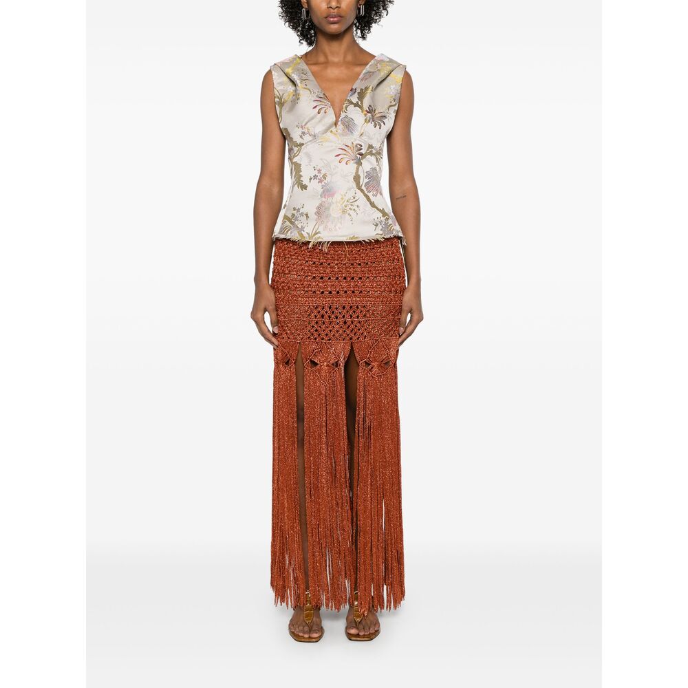 Rust Brown Elastic Waist Coat
