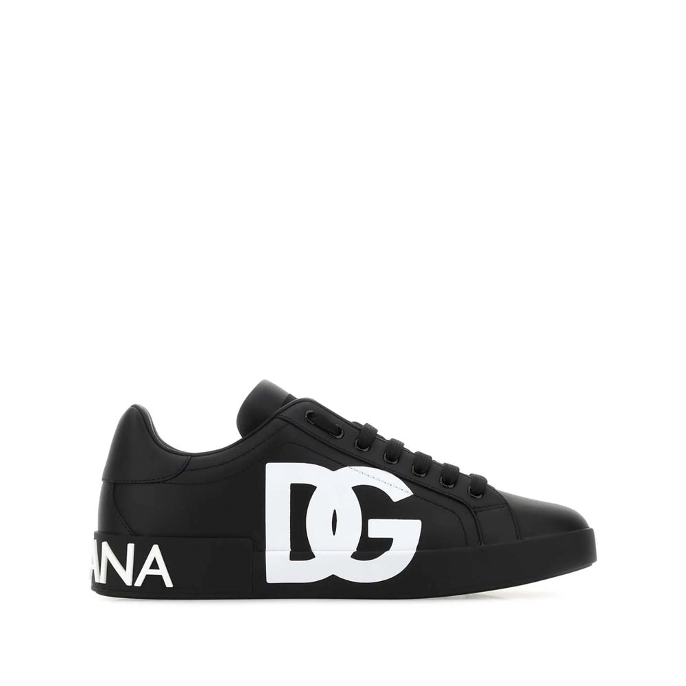 Black Calf Leather Lace-up Sneaker