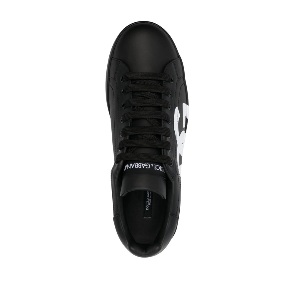 Black Calf Leather Lace-up Sneaker