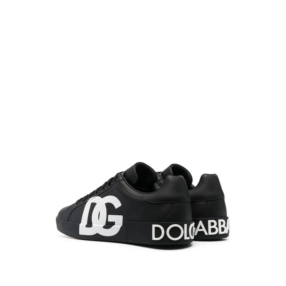 Black Calf Leather Lace-up Sneaker