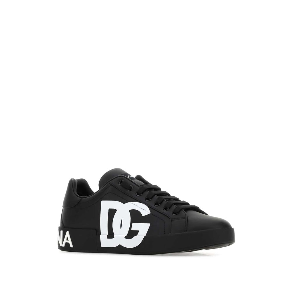 Black Calf Leather Lace-up Sneaker