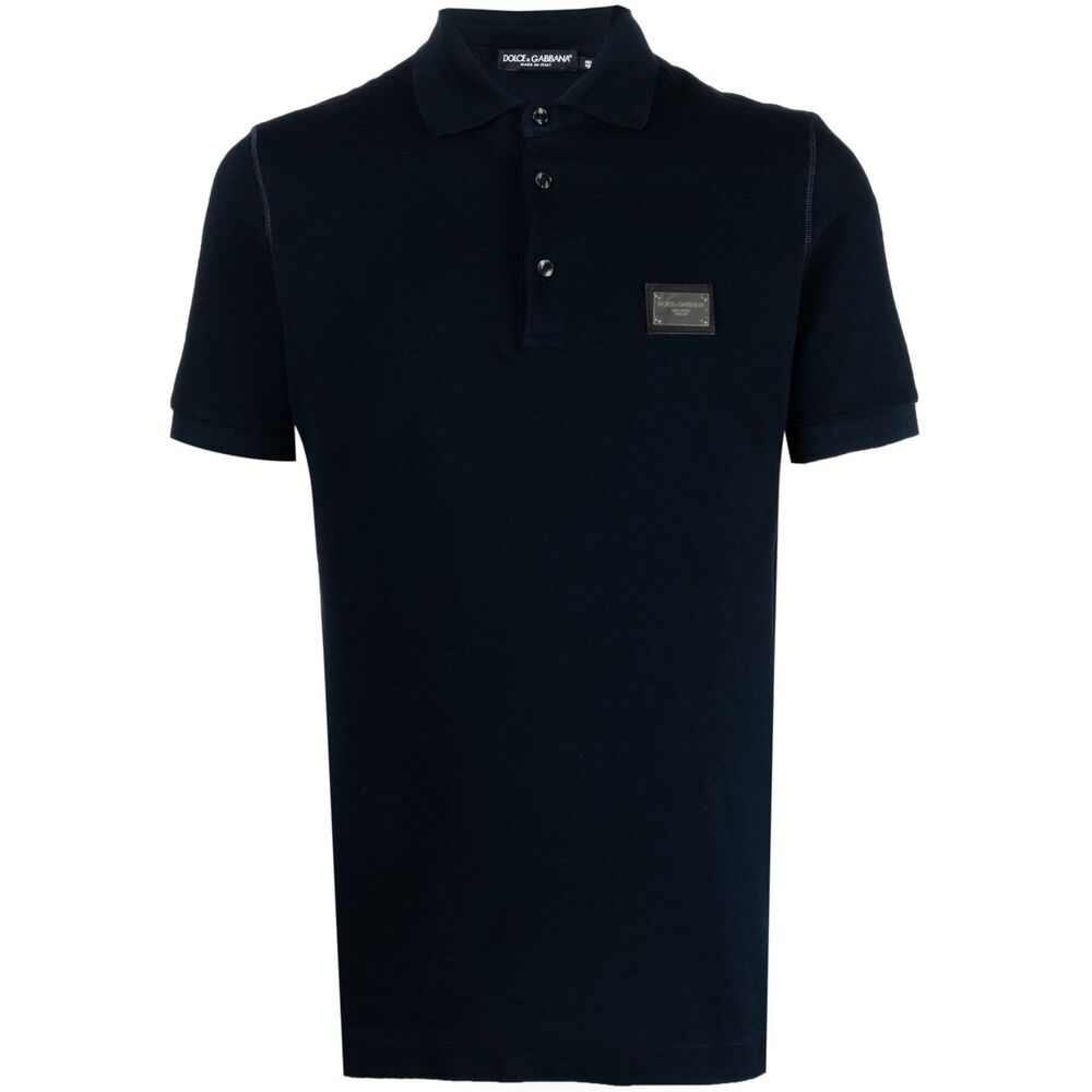 Navy Piqu Polo Shirt