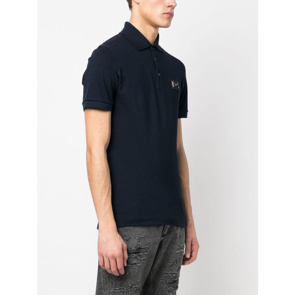 Navy Piqu Polo Shirt