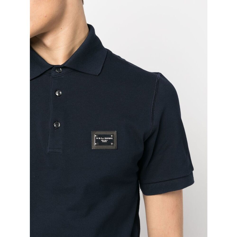 Navy Piqu Polo Shirt