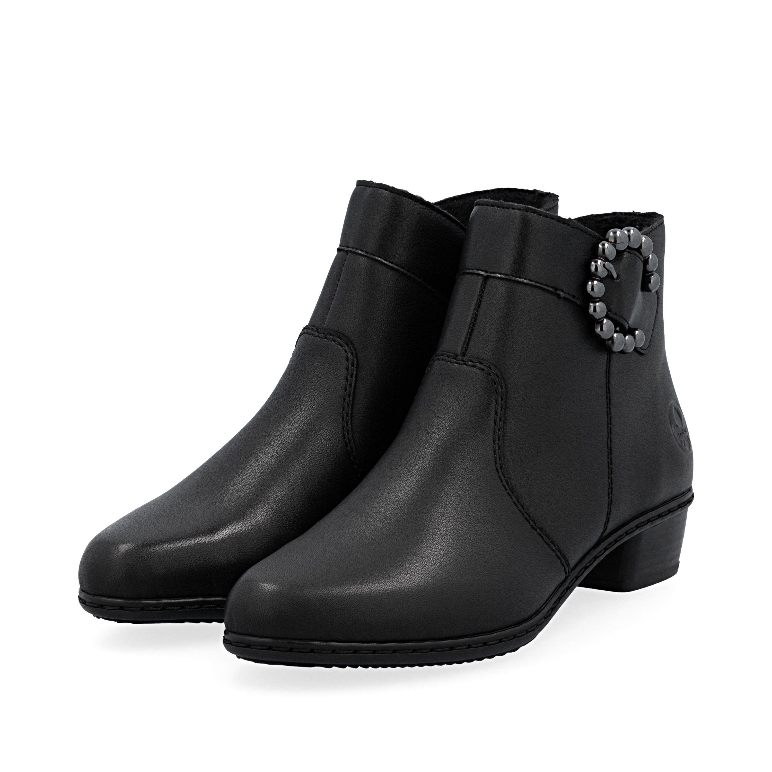 Rieker Womens Fashion Buckle Detail Ankle Boots | Black