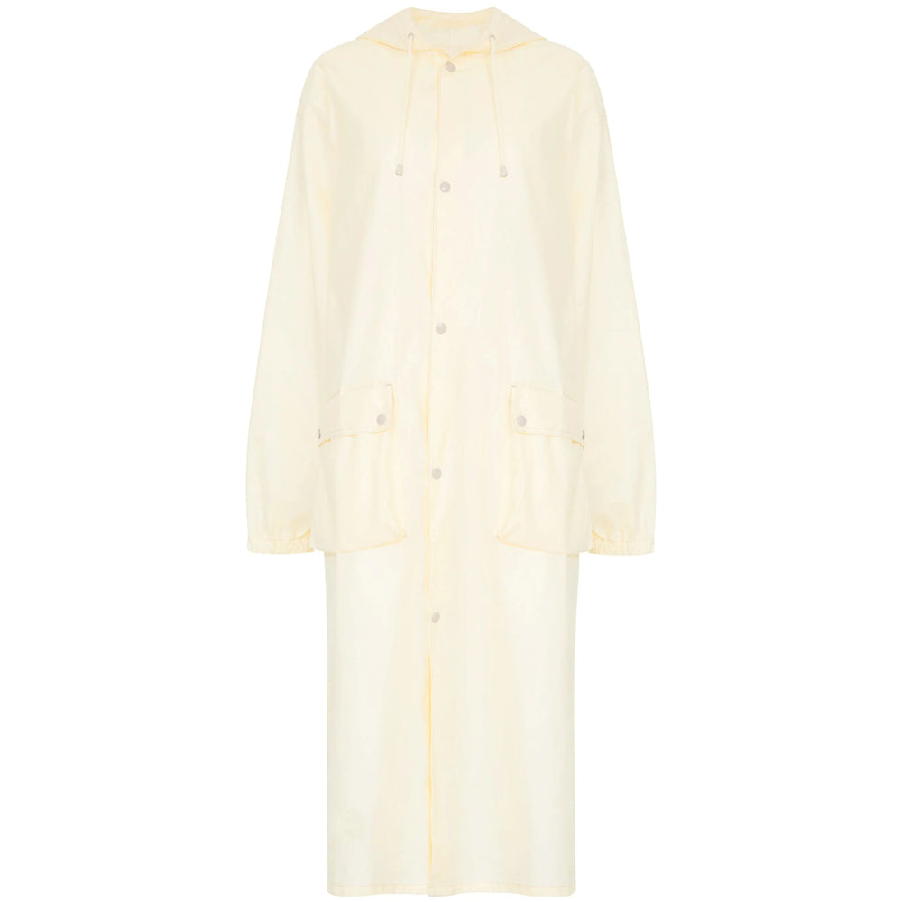 Coated Beige Drop Shoulder Jacket