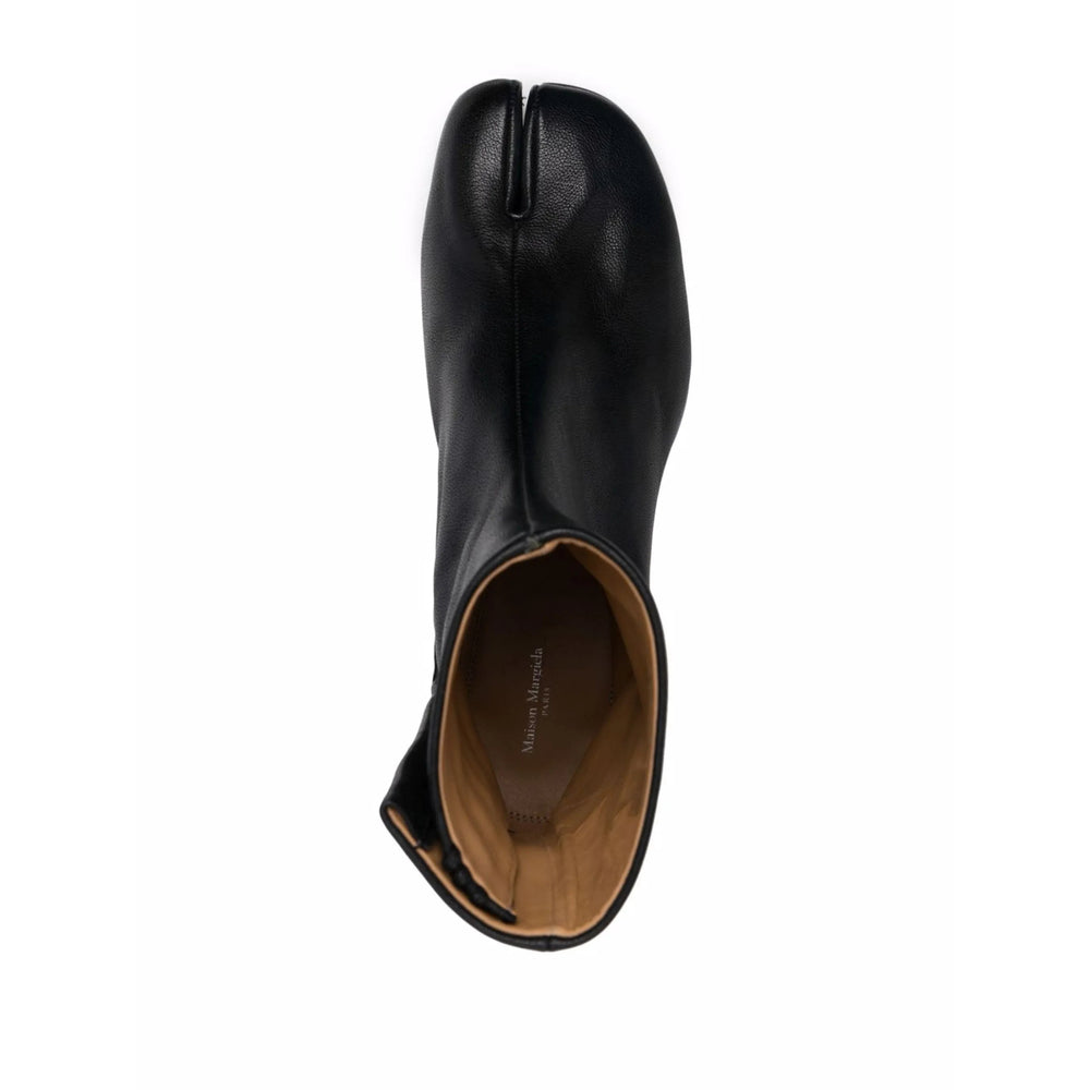 Black Camel Leather Split Toe Boot