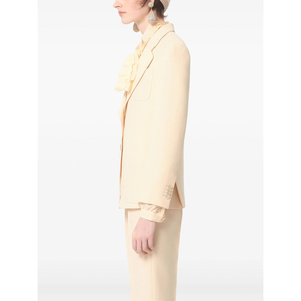 Virgin Wool Silk Blazer Coat