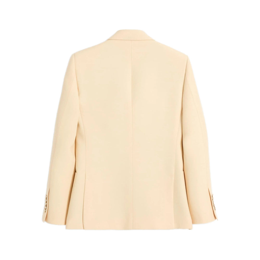 Virgin Wool Silk Blazer Coat