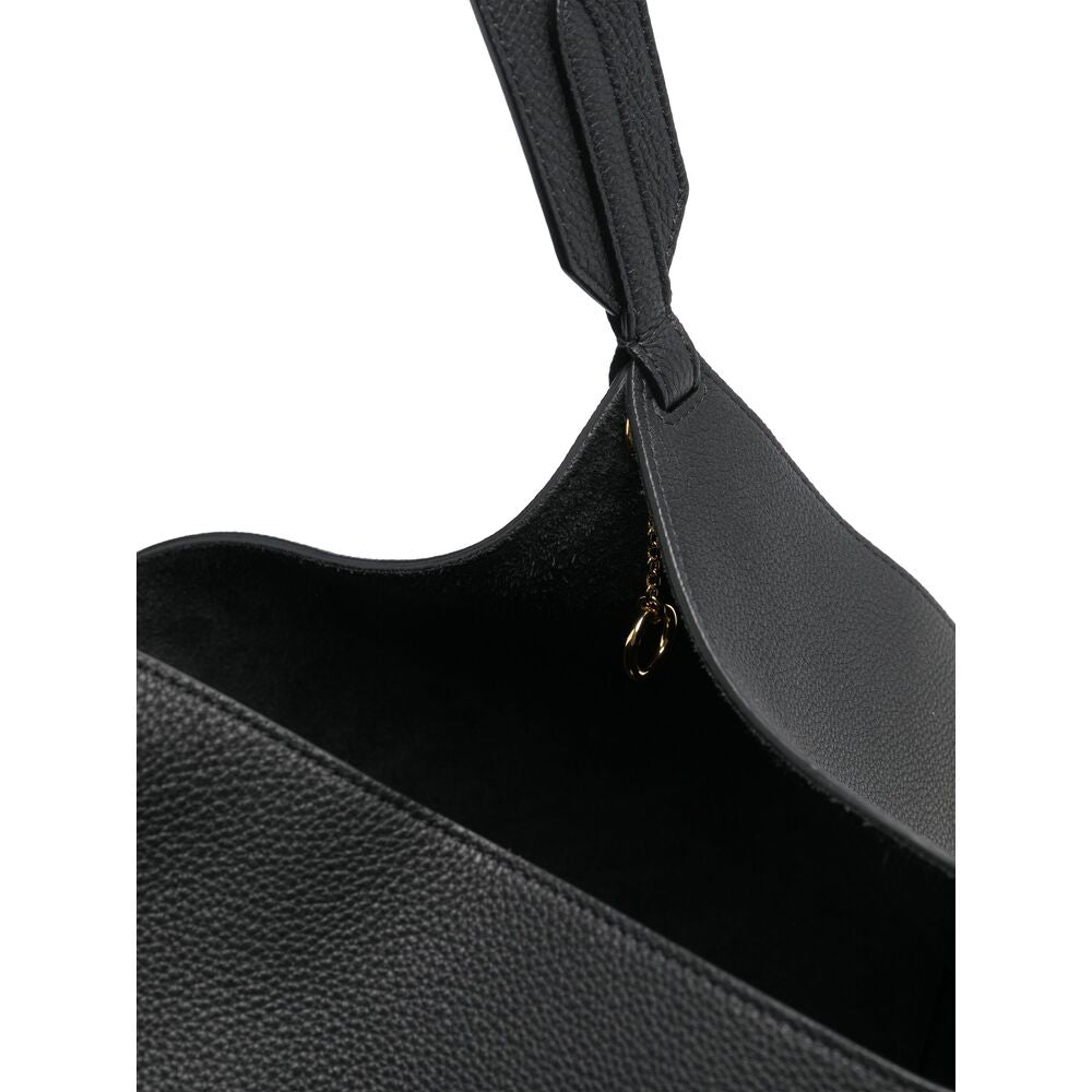 Sleek Pepped Calf Leather Tote