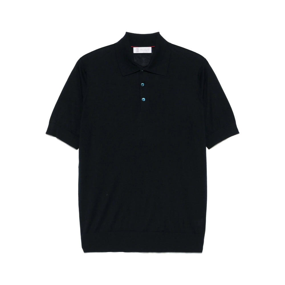 Navy Silk Polo Shirt