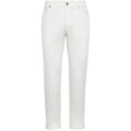 White Cotton Classic Straight Leg Slim Jeans