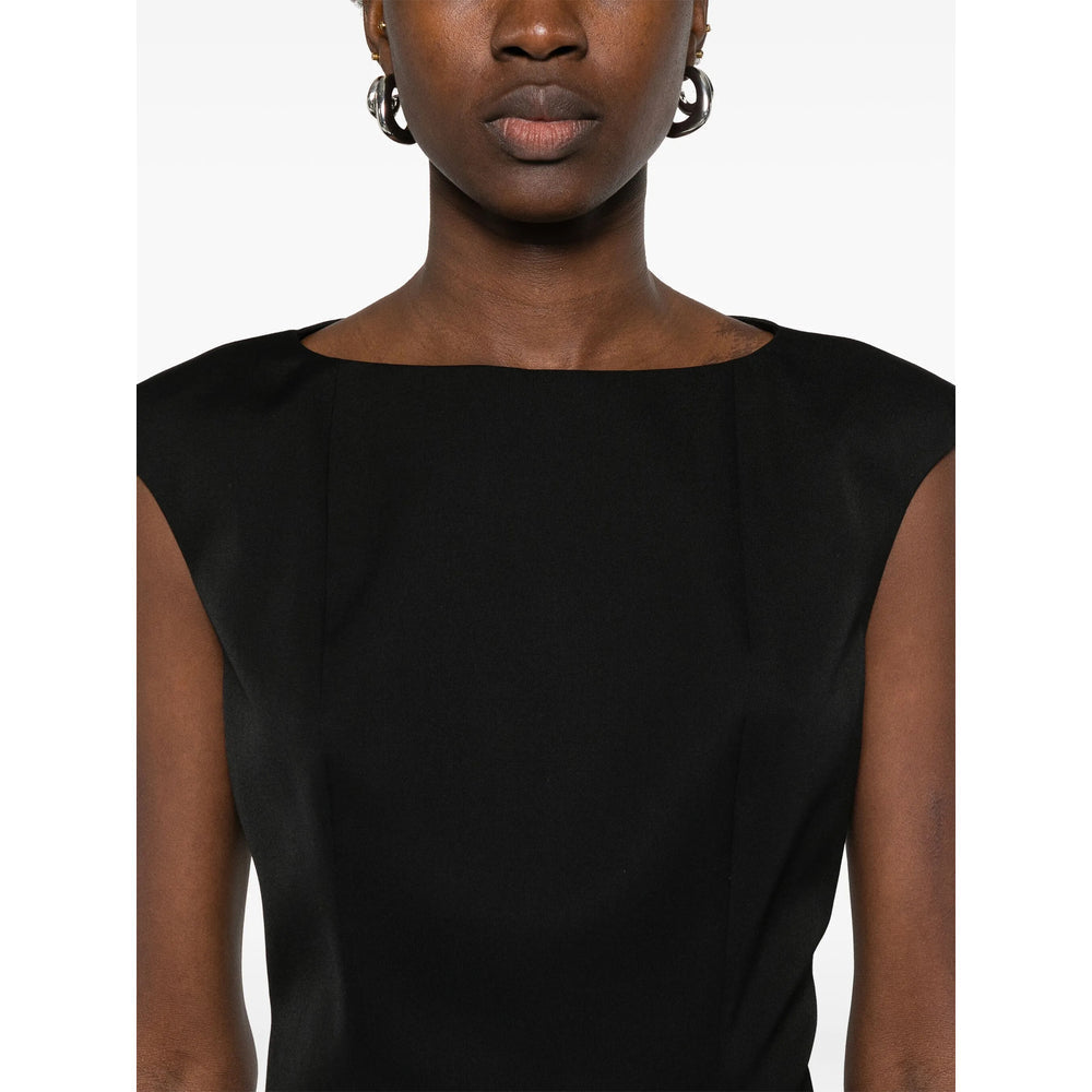Discreet Black Wool Coat