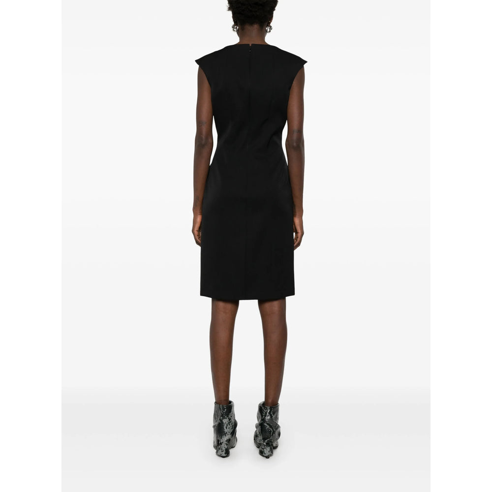 Discreet Black Wool Coat