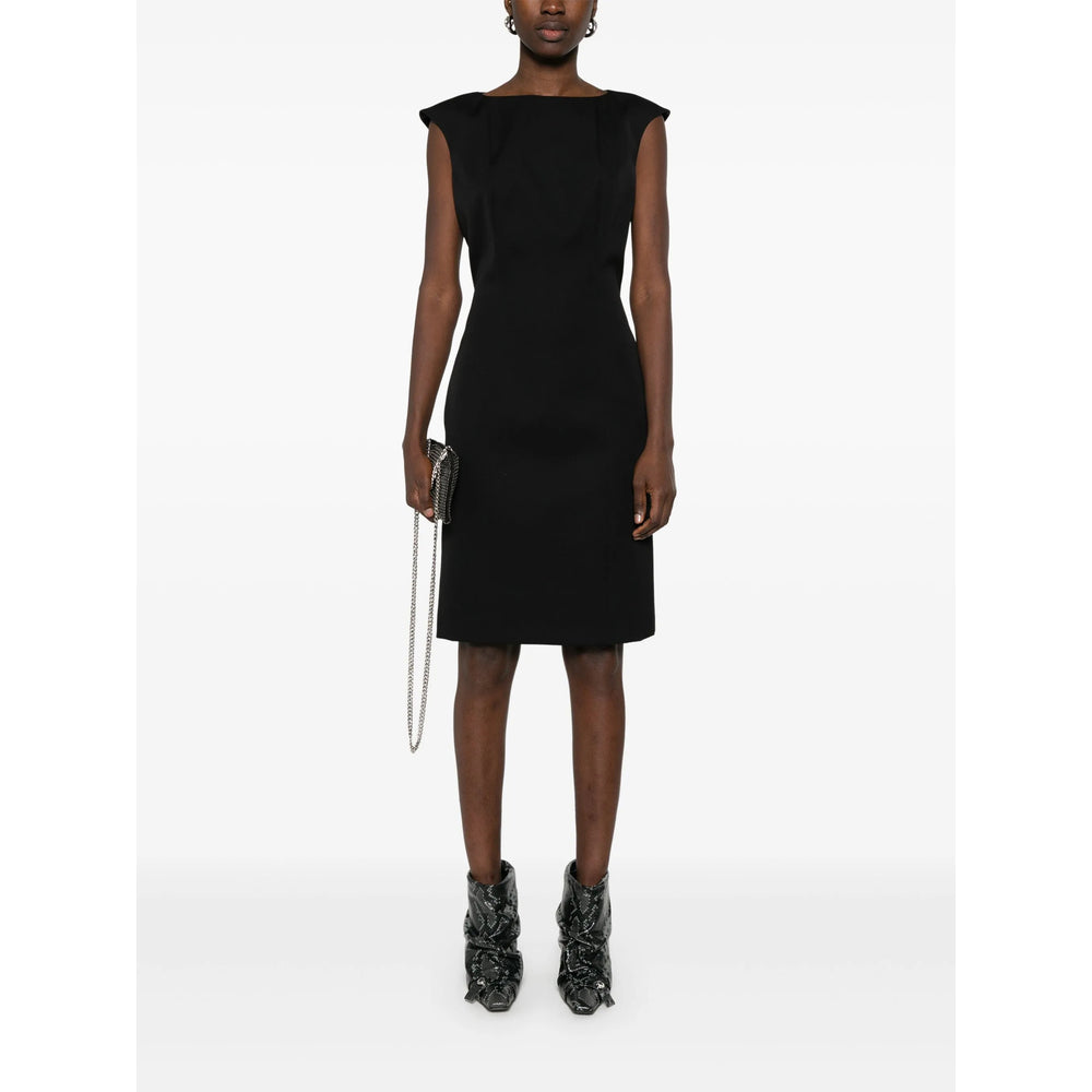 Discreet Black Wool Coat
