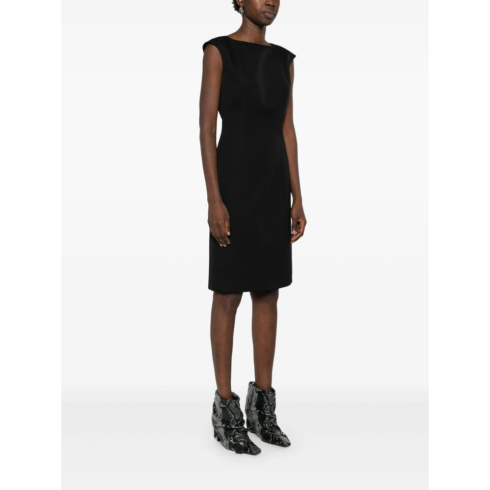 Discreet Black Wool Coat
