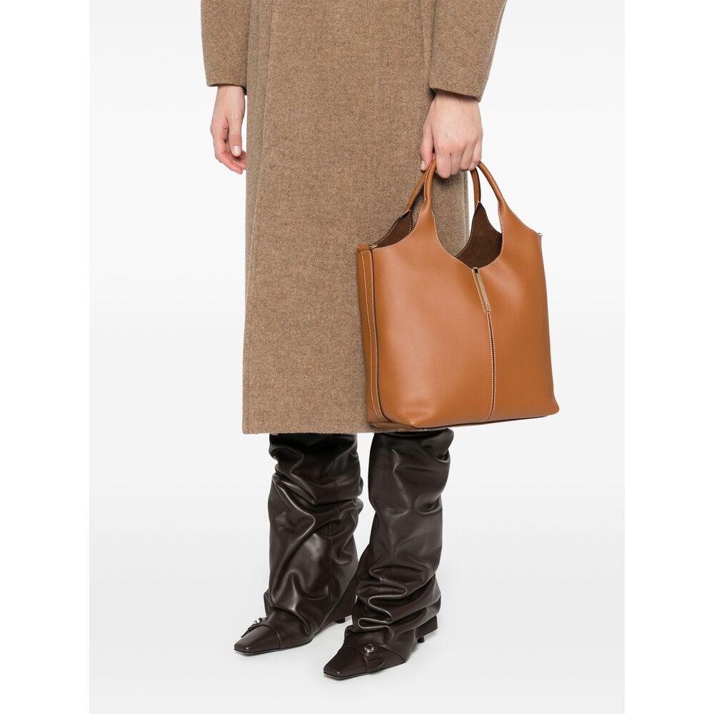 Calf Leather Ochre Satchel