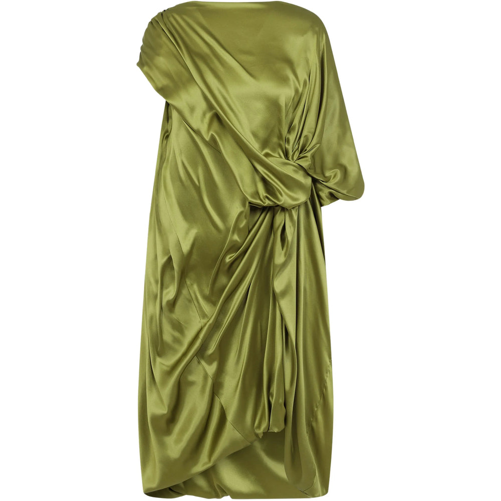 One-shoulder Silk Shift