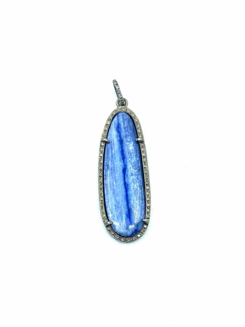 Blue Kyanite Diamond Pendant
