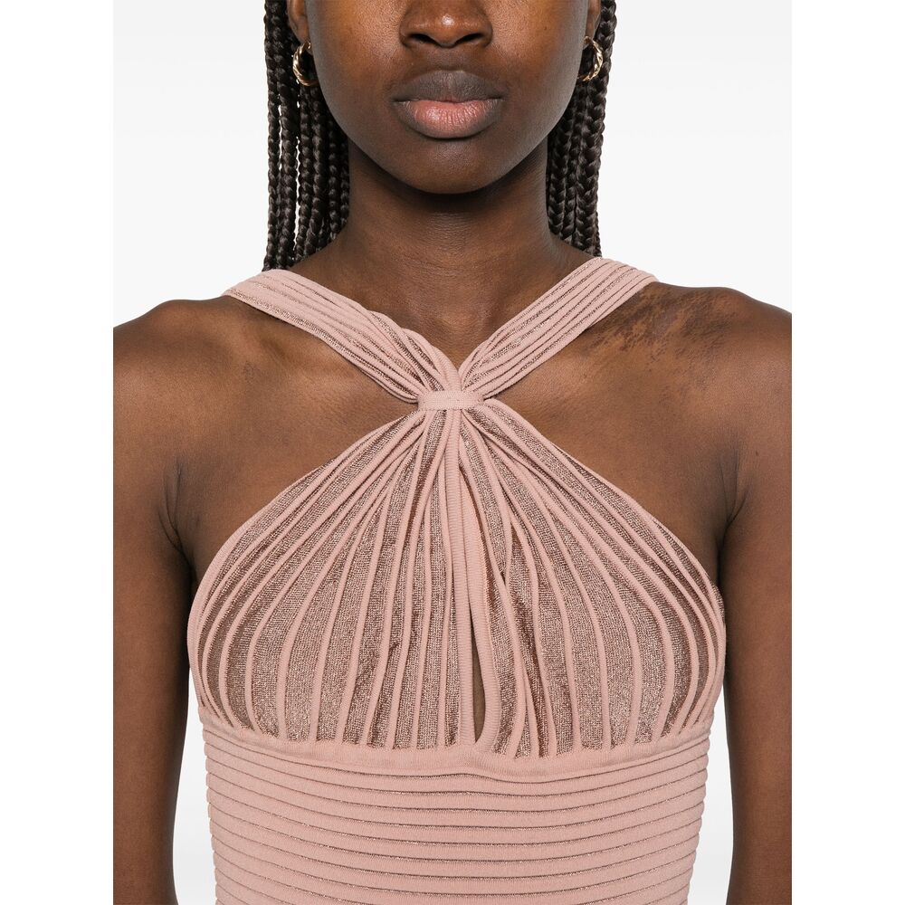 Soft Beige Lurex Knit Top