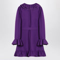 Purple wool and silk mini dress