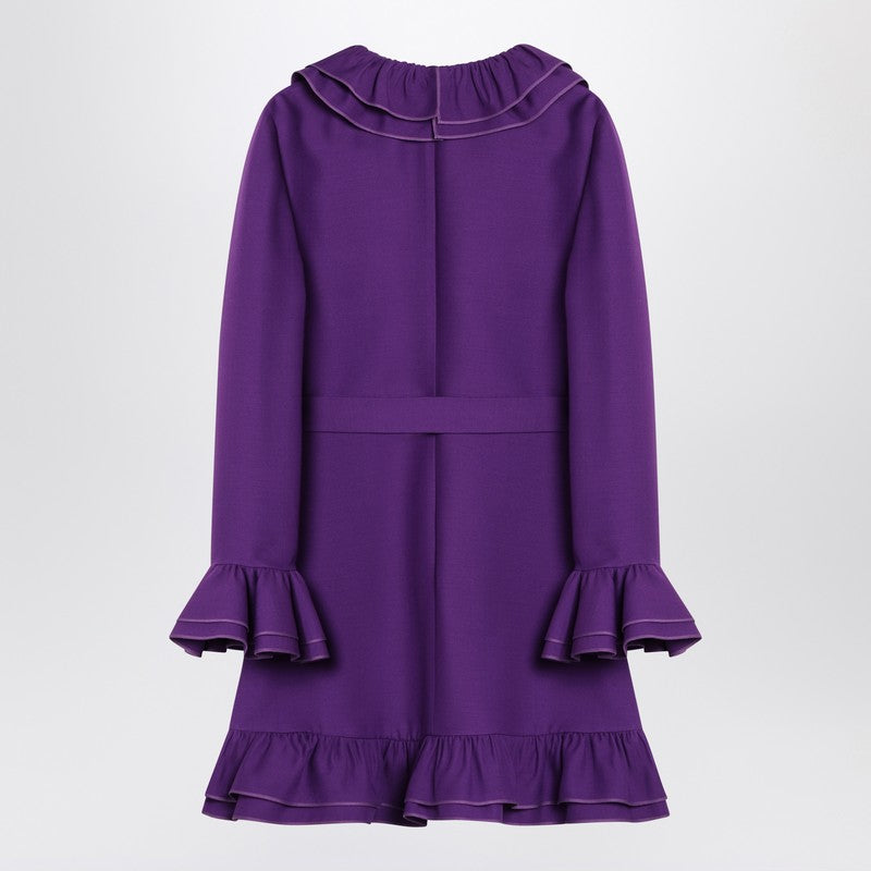 Purple wool and silk mini dress