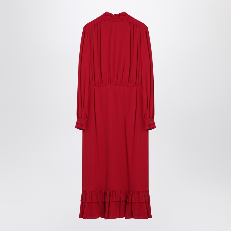 Red dress with ruffled bow