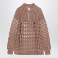 Openwork sweater in linen blend