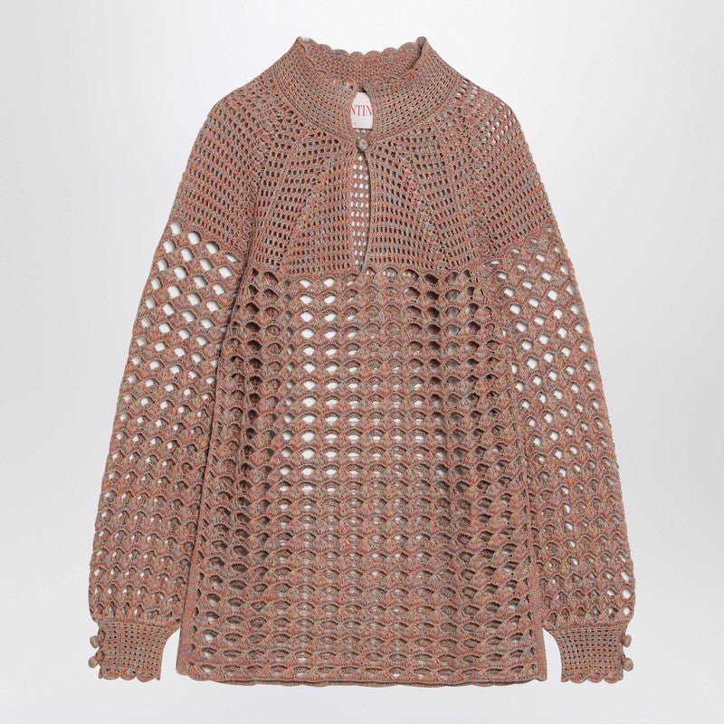 Openwork sweater in linen blend
