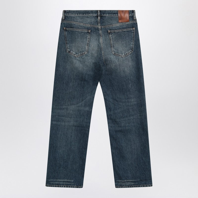 Blue washed denim jeans