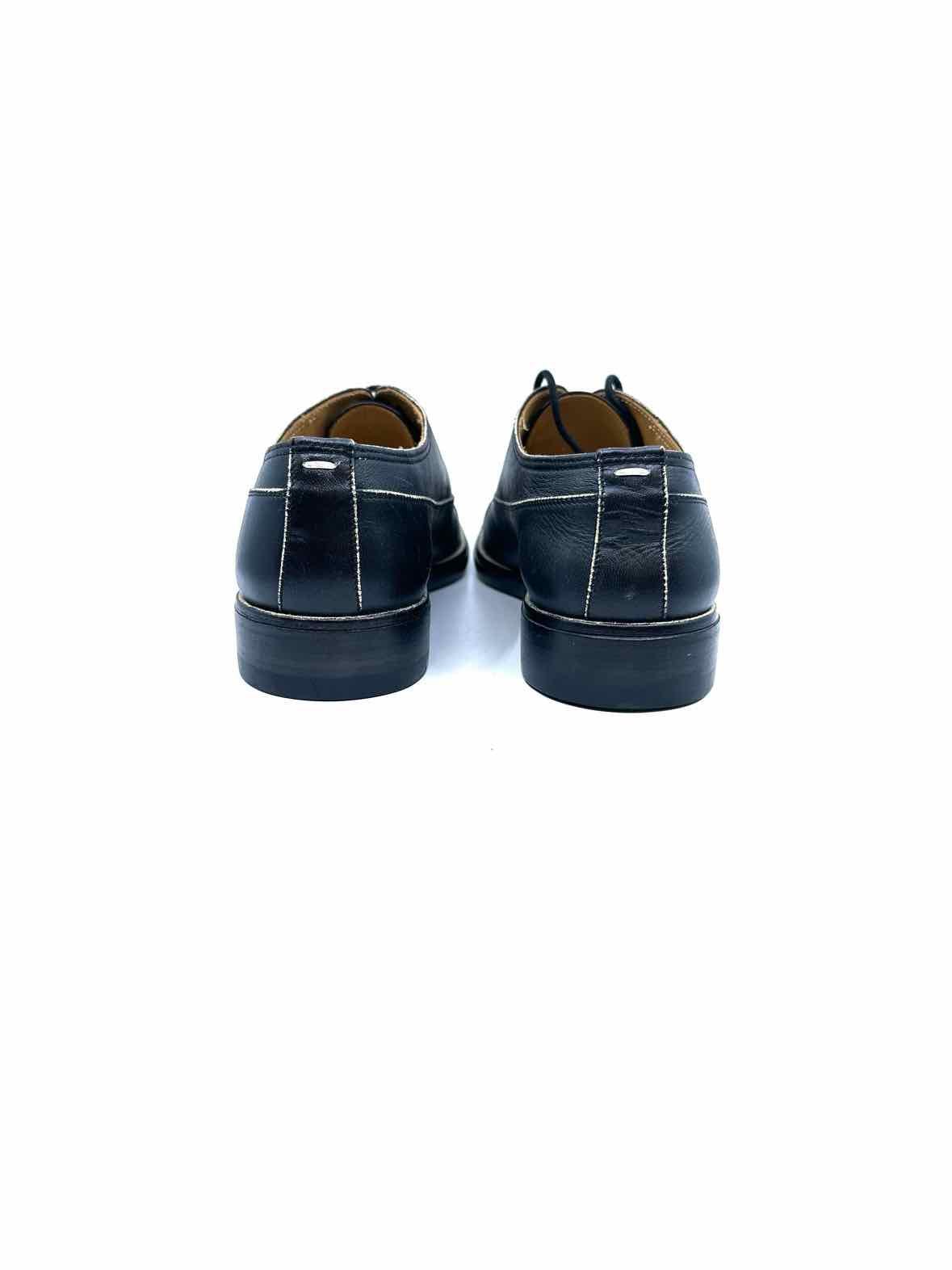 MARTIN MARGIELA Size 6.5 Black Leather Oxfords
