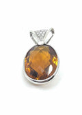 Citrine Diamond 14K Pendant