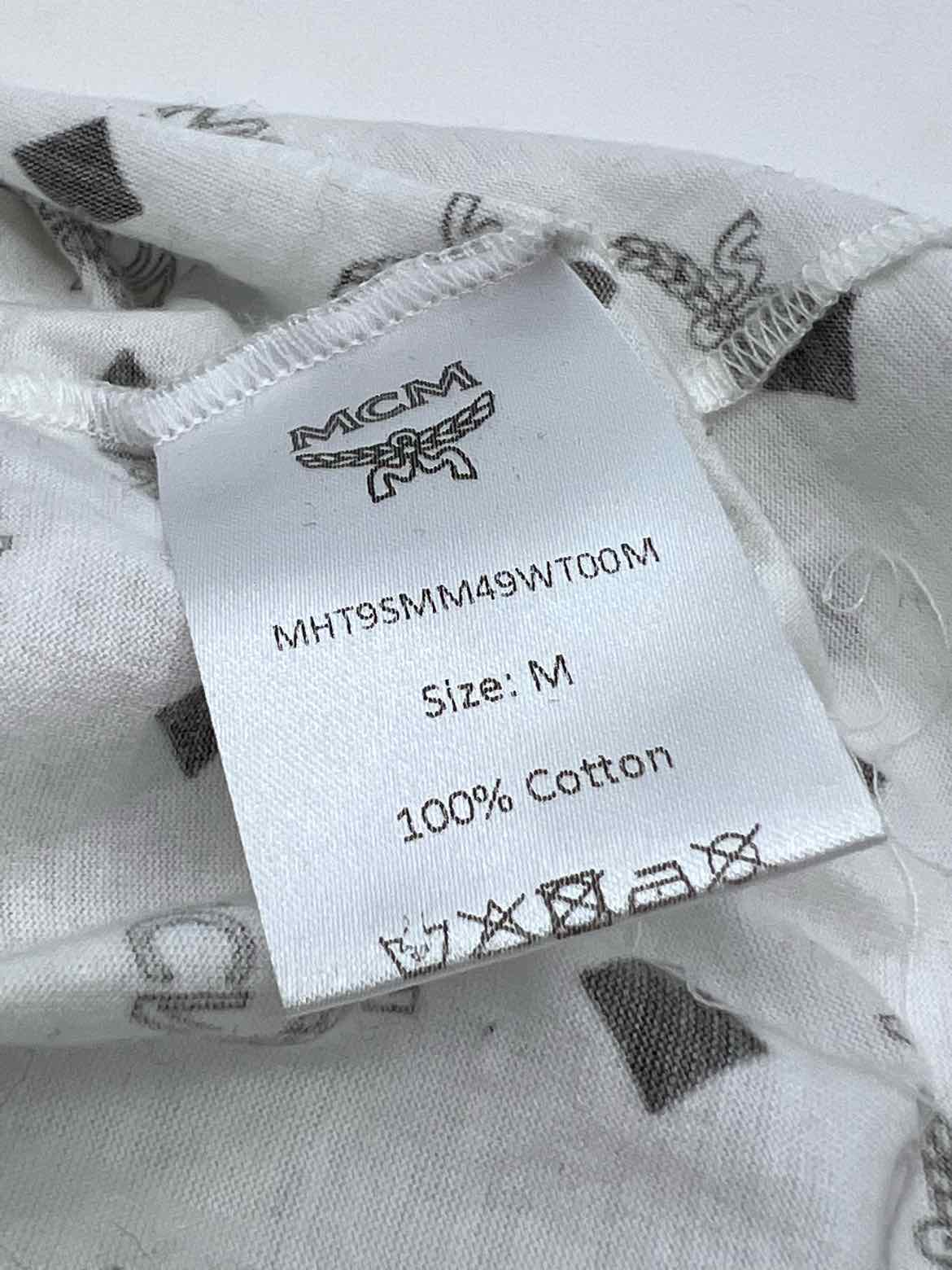 MCM Black and White 'Visetos' T-shirt | M
