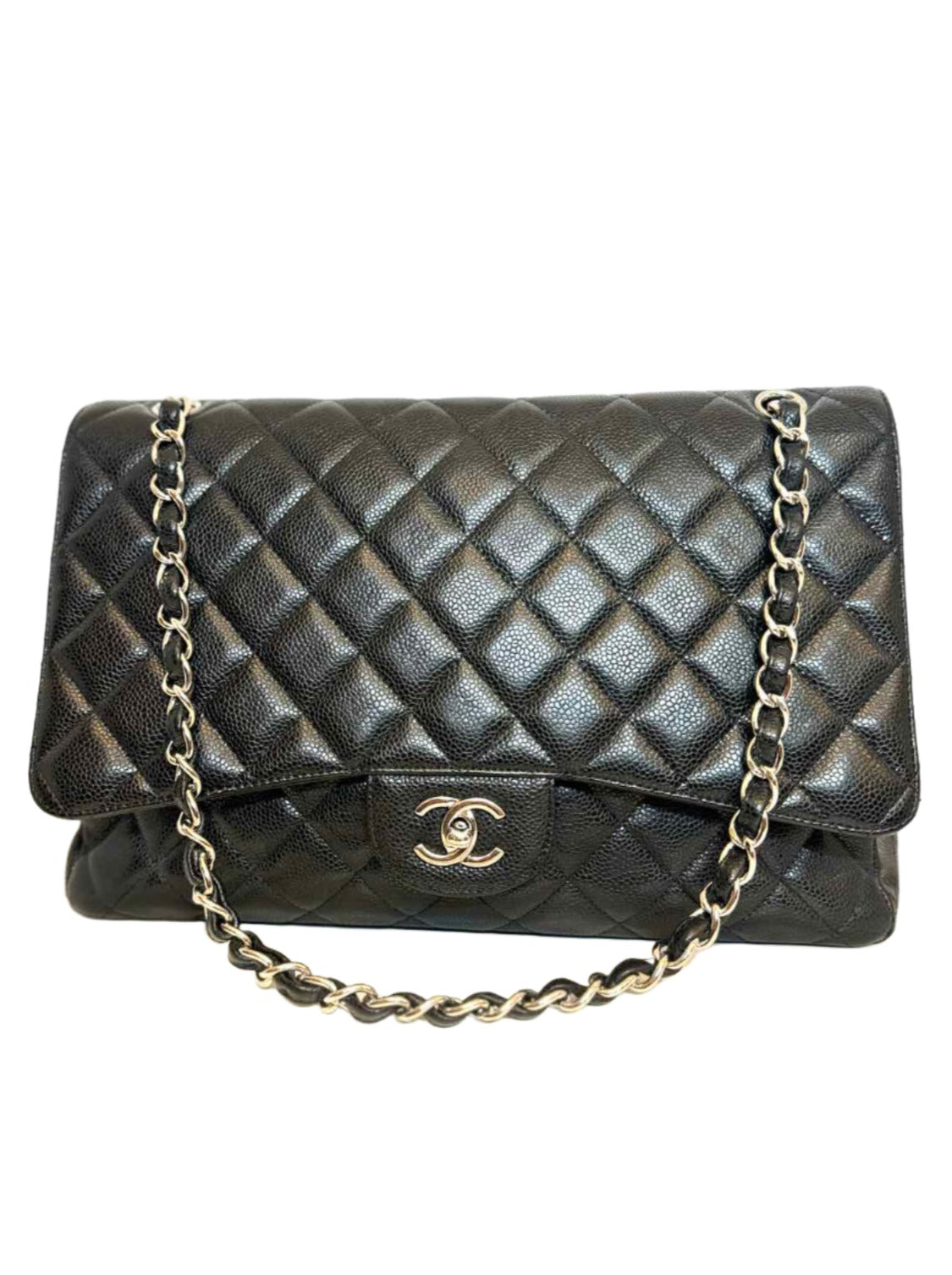 CHANEL Large Caviar Classic Handbag