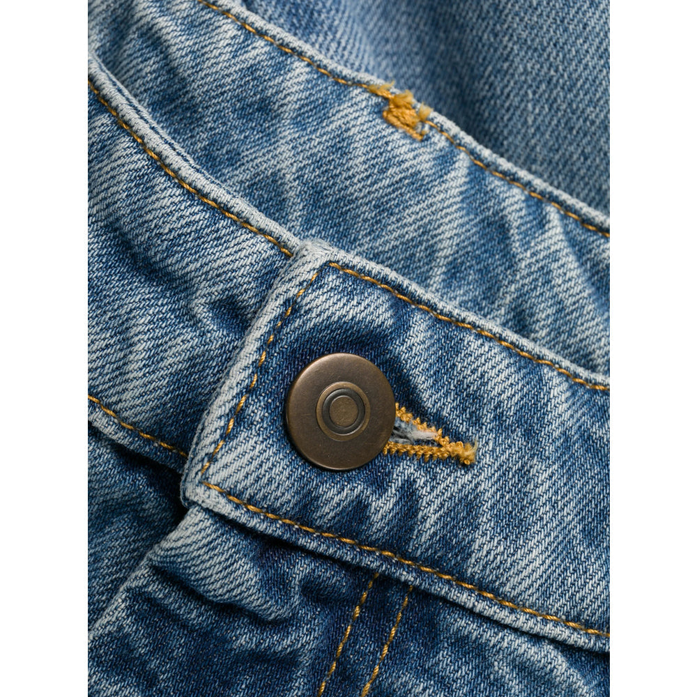 Wide Leg Stonewashed Denim Jeans