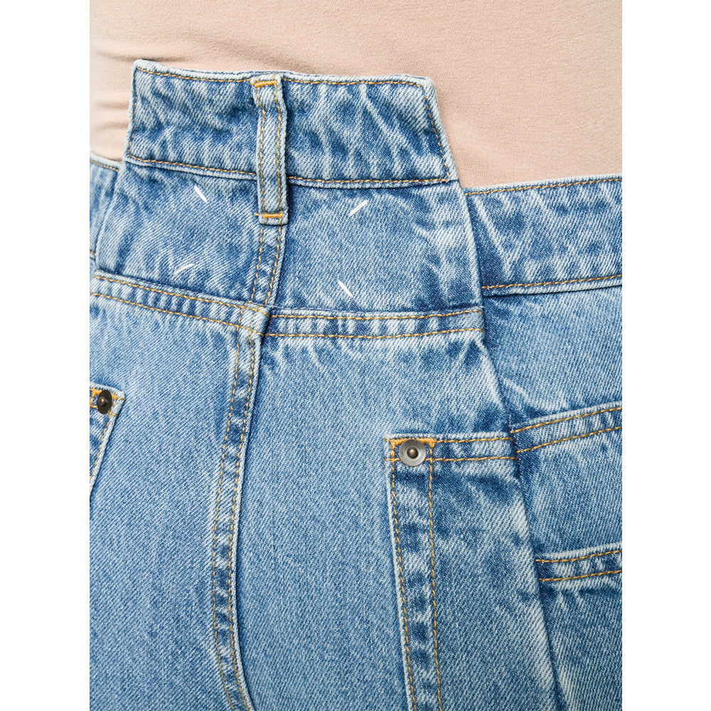 Wide Leg Stonewashed Denim Jeans