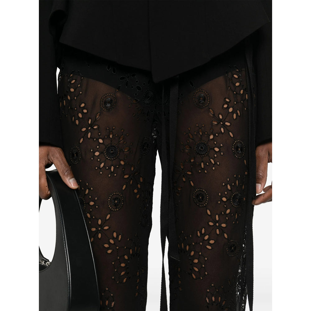 Silk Slender Drawstring Trousers