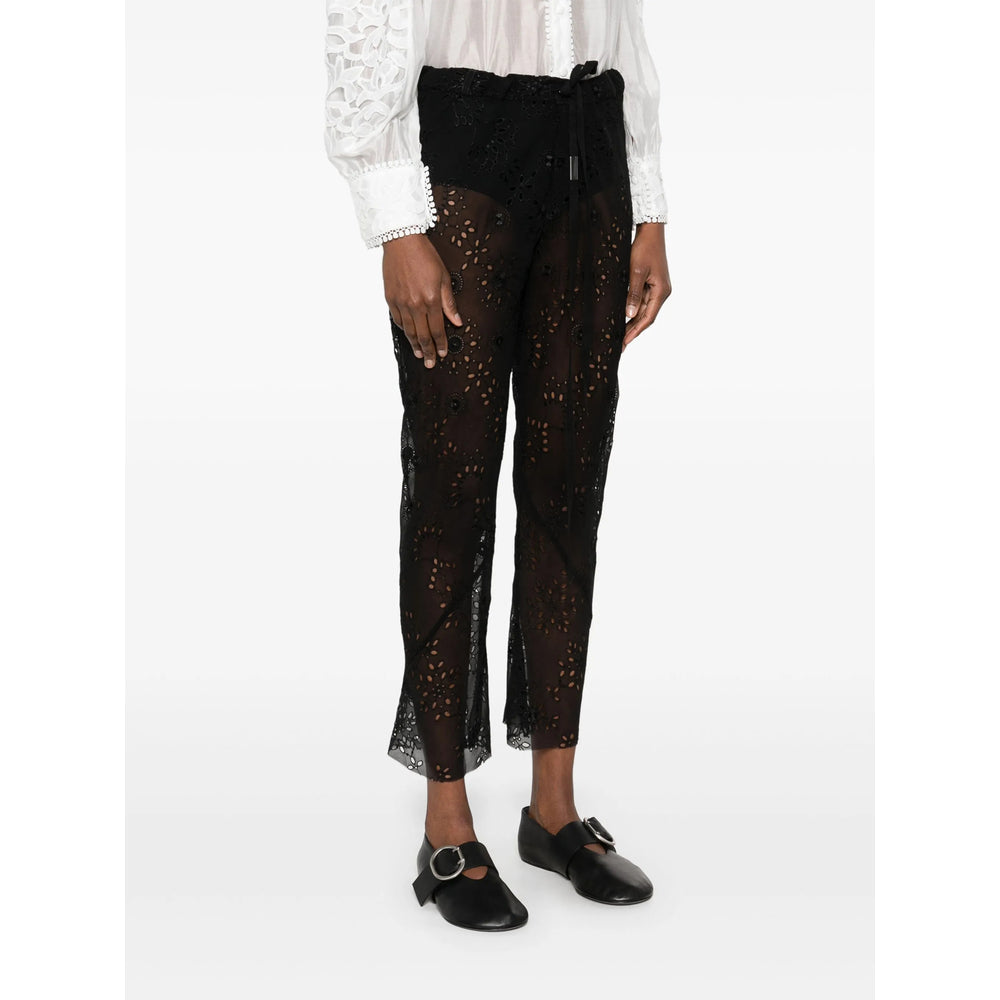 Silk Slender Drawstring Trousers