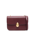 Burgundy Calf Leather Shoulder Tote
