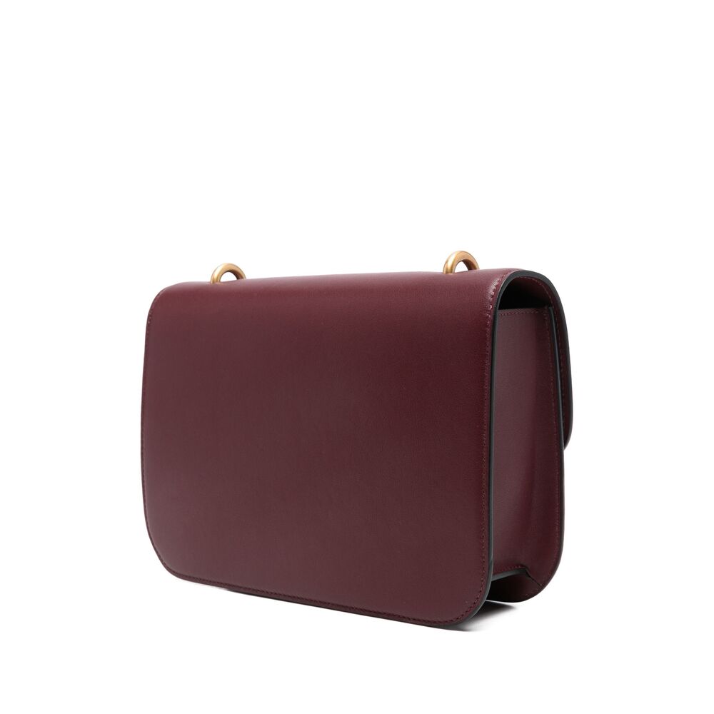 Burgundy Calf Leather Shoulder Tote