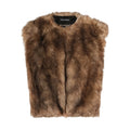 Brown Leather Fur Wrap