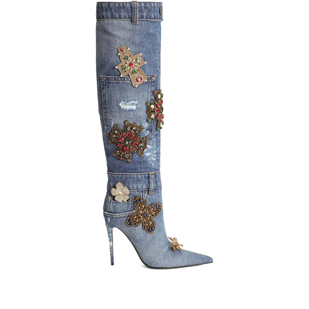 Distressed Denim Sandal
