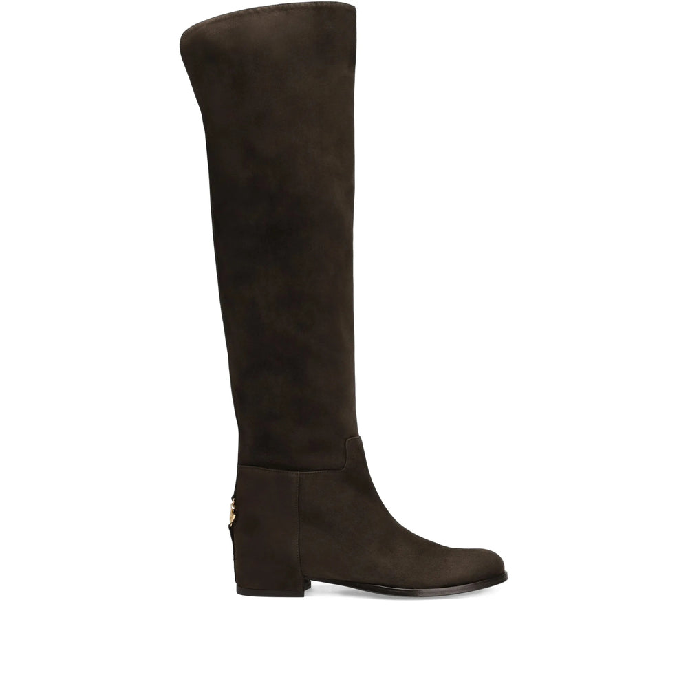 Brown Suede Knee Boot
