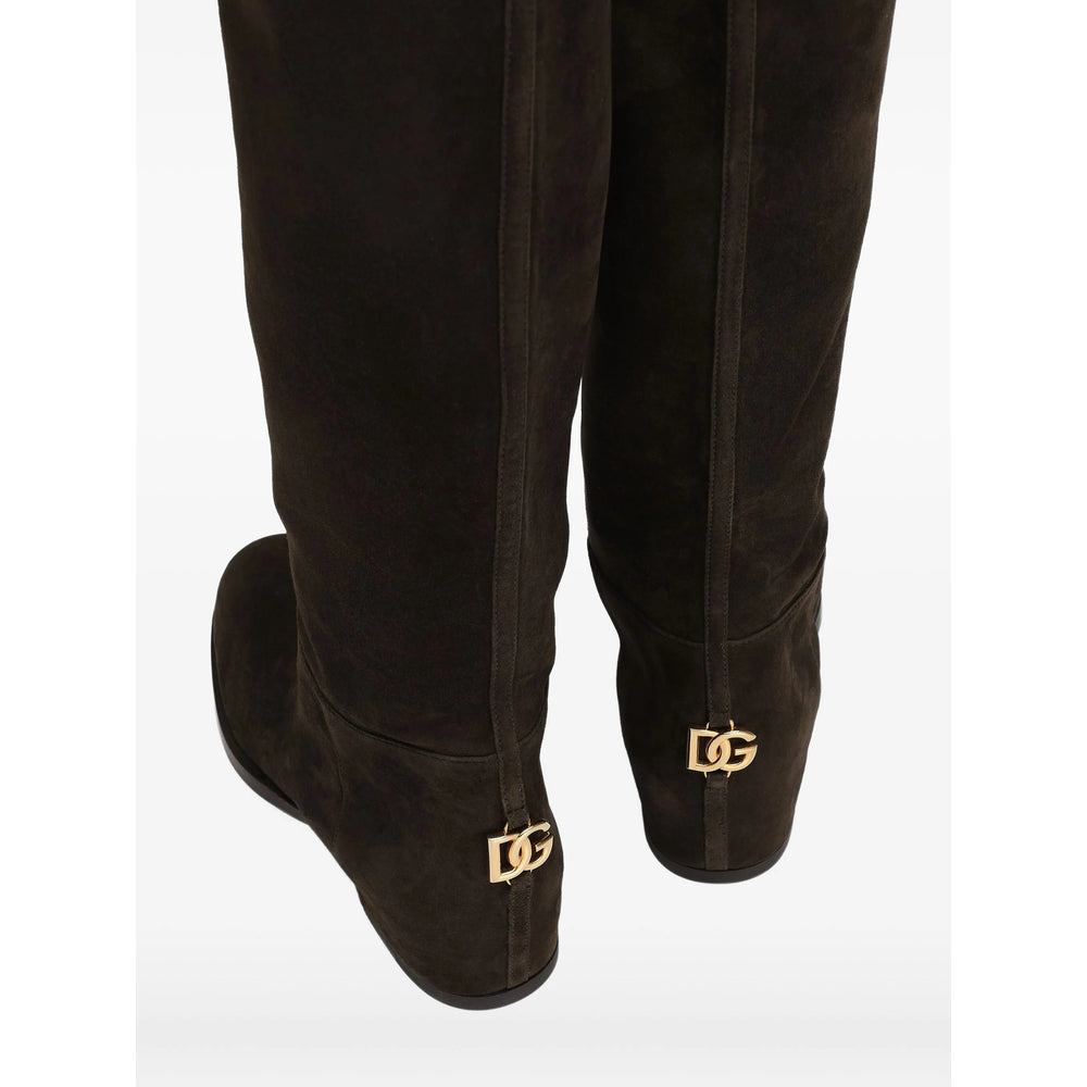 Brown Suede Knee Boot