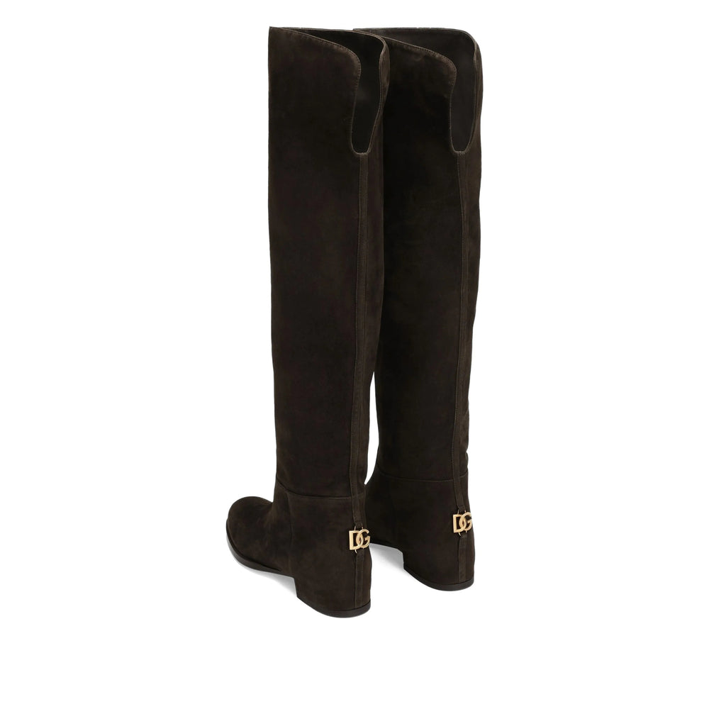 Brown Suede Knee Boot