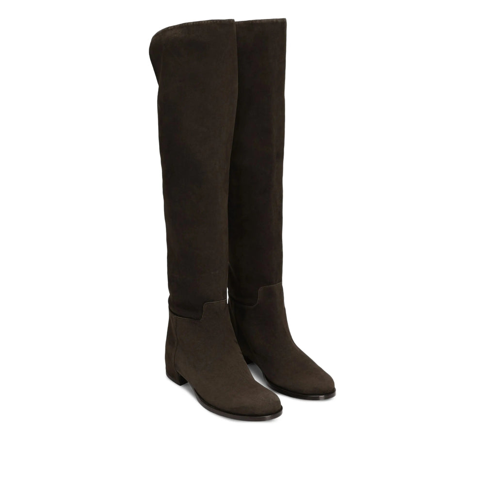 Brown Suede Knee Boot