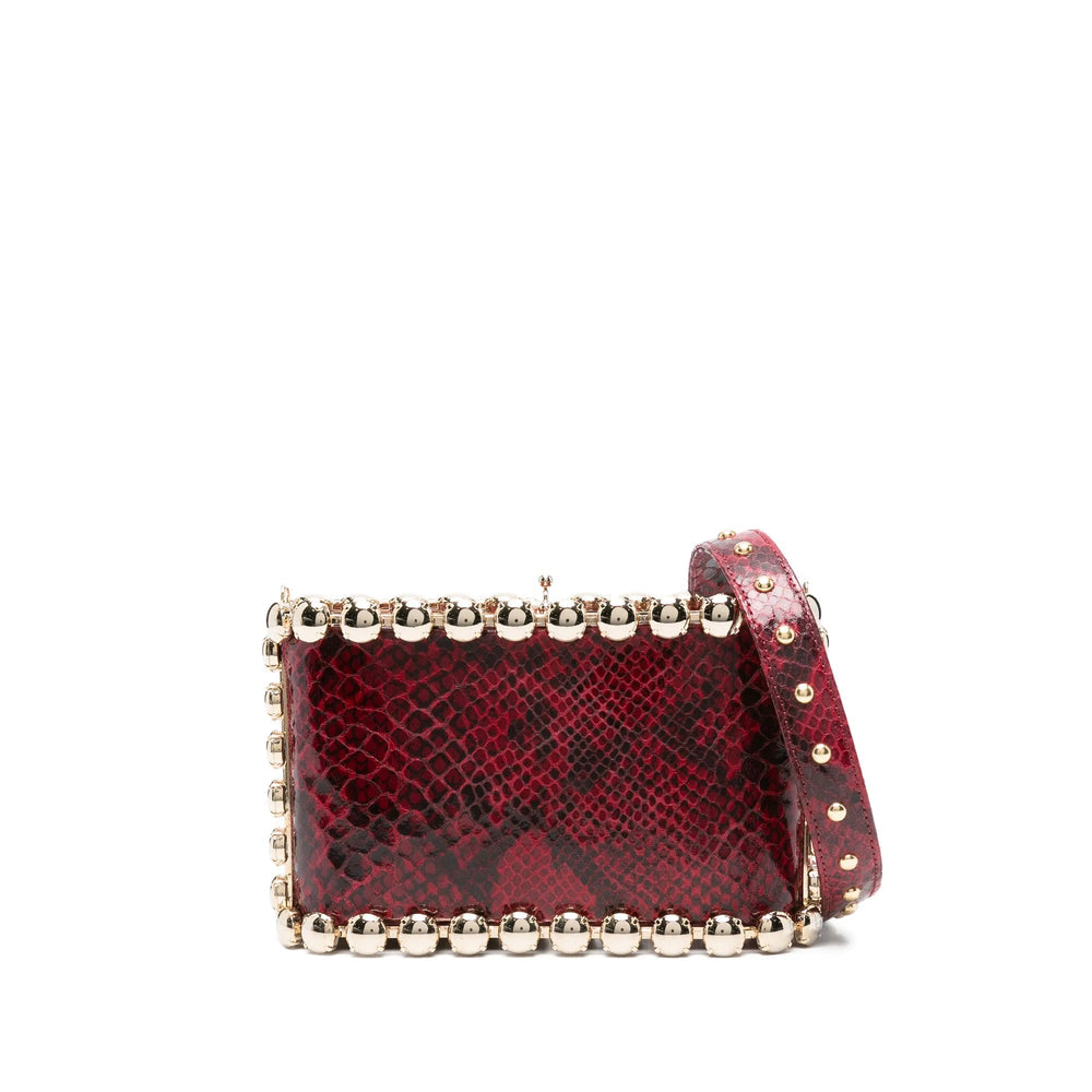 Red Snakeskin Satchel