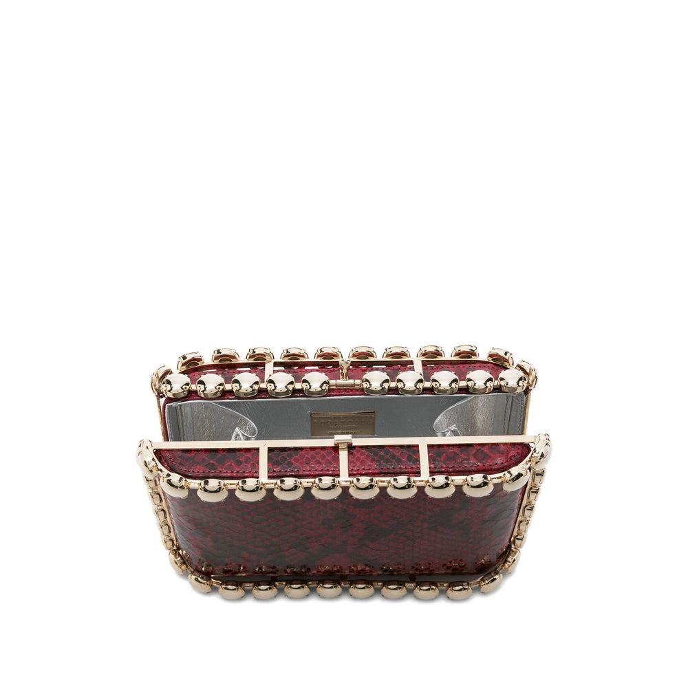 Red Snakeskin Satchel